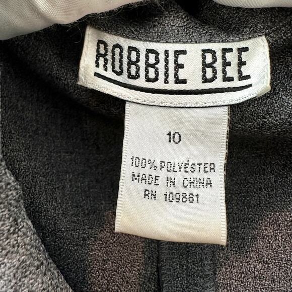 ROBBIE BEE | Vintage Gray Dress Double Breasted Belted Midi Retro | Size 10 - Picture 6 of 6